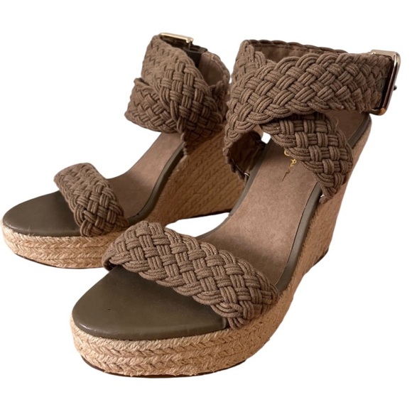 Jessica Simpson Platform Espadrille Sandal Crossover Strap Size 9.5 - Picture 1 of 13